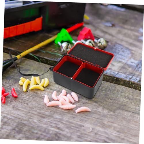 Double Layer Fishing Bait Box with Handle Breathable Worm Containers Leakproof Fishing Storage for Freshwater and Saltwater Angling