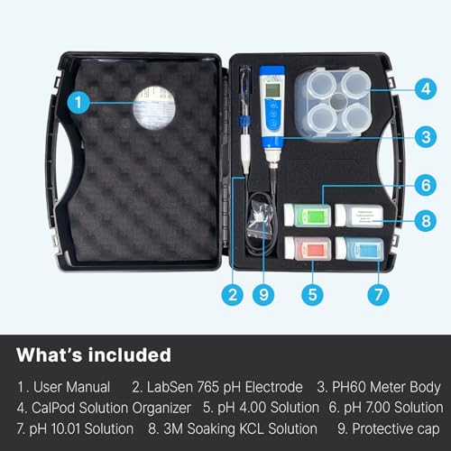 Apera Instruments PH60-MT Handheld pH Meter Tester Kit with LabSen 765 pH/Temp. Blade Spear Electrode for Lab-Grade pH Measurement in Meats and Solid Food Samples - style: For Meats