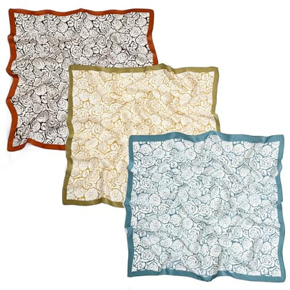 STARWHISPER 27" Square Head Scarf for Women Silk Feeling Satin Scarf Women Fashion Silk Scarf for Wrapping Hair - color: Rose World3