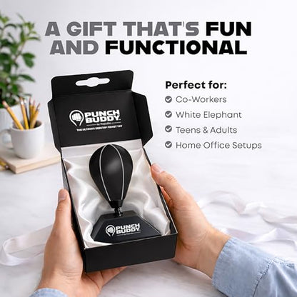 Desktop Punching Bag – Desk Fidget Toy for Stress Relief & Focus – Mini Suction Cup Punch Ball with Patented Griply™ Technology – Office Stress Reliever for Adults, Teens & Coworkers - color: Black