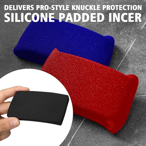 4 Pairs Knuckle Guards for Boxing Gel Hand Guard Protection Knuckle Pads for Under Hand Wraps Muay Thai Kickboxing MMA Combat Sports Men Women - color: Red Blue