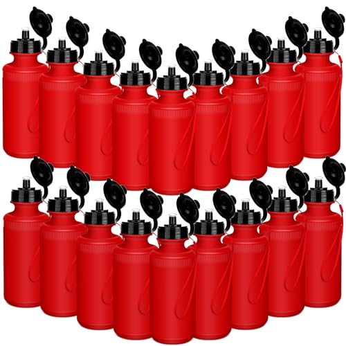 Zubebe 36 Pcs Sports Water Bottles Bulk Squeeze Reusable Bpa-free Plastic Water Bottles End of the Year Gifts Summer Gifts for Students School Travel Hiking Cycling Event Team Gift - color: Red