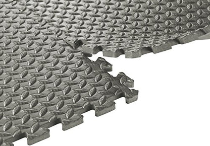 Sivan Health and Fitness Puzzle Exercise Mat EVA Foam Interlocking Tiles - color: Grey