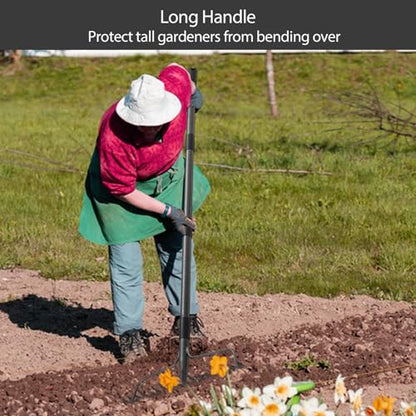 Bow Rake, Detachable Heavy Duty Metal Garden Rake for Loosening Soil, Leveling Lawn, Leaves Cleaning,63 Inch Long Handle Yard Rock Rake for Gardening,17 Prongs Leaf RakeThatch Rake for Lawn