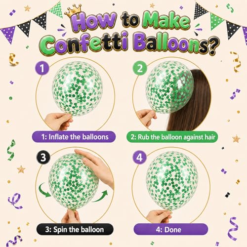 Purple and Green Balloons 12 Inch Metallic Purple Black Green Balloons - color: Purple and Green, size: 30PC