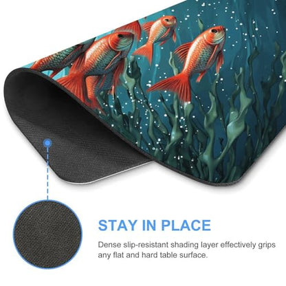 Square Mousepad Fish Aquarium Mouse Pad for Computer Mouse Mat Anti-Slip Rubber Mouse Pad for Office Laptop Waterproof Mouse Pads 8.7 * 7.1 * 0.1 Inch