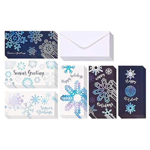BEST PAPER GREETINGS Money Envelopes for Cash Gifts - 36 Pack, 3.6 x 7.25 Inch, Snowflake Winter Designs - Money Card Holder - style: Snowflake Winter
