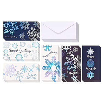 BEST PAPER GREETINGS Money Envelopes for Cash Gifts - 36 Pack, 3.6 x 7.25 Inch, Snowflake Winter Designs - Money Card Holder - style: Snowflake Winter