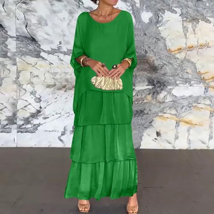 Prayer Clothes for Muslim Women One-Piece Long Sleeve Islamic Prayer Dress O Neck Slim Fit Maxi Dress Dress - color: Green, size: Large
