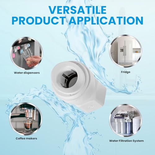 3/8" OD Quick Connect x 1/4" Comp (7/16" UNS Thread) Female Faucet Adapter Fitting for Water Filtration RO Faucet Adapter. White. - size: 3/8" OD Quick Connect x 1/4" COMP