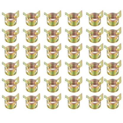 PATIKIL Spring Band Hose Pipe Clamps for 11-12.9 mm OD Hose, 50 Pack Silicone Vacuum Constant Tension Band Clips for Fuel Line Silicone Air Hose Tube Water Pipe, Gold - size: 11-12.9 mm