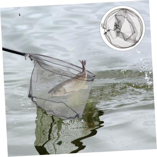 Beaupretty 4pcs Foldable Fishing Net Heads Stainless Steel Landing Net Replacement with Deep Black Mesh 40cm for Freshwater and Saltwater Anglers