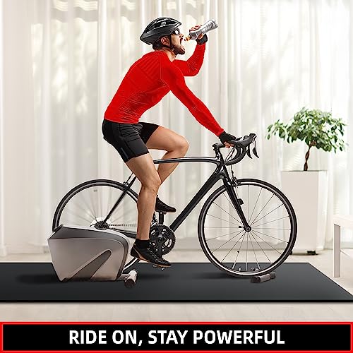 Treadmill Mat, 7'x3'/6'x3'/6'x2.5'/5.6'x2'/4'x2', 6mm Thick Exercise Equipment Gym Mat for Hardwood FloorCarpet, Compatible with Peloton Bike, Indoor Spin Bike, Elliptical - color: 76"x30"x6mm-black
