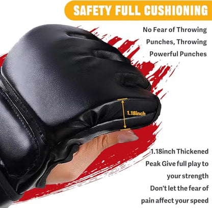 14 Pcs Boxing Set Boxing Equipment Set for Beginners Including 2 Pair of 6 oz Boxing Gloves Headgear Helmet Hand Wraps Mouth Guards Gifts Training Equipment - color: Red & Blue-MMA