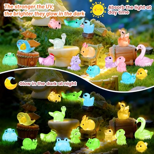 100PCS Mini Glow in The Dark Animal Resin Models Mystery Resin Animals Blind Bag Tiny Animal Figurines for Micro Landscape Garden Aquarium Dollhouse Party Favors Surprise Gifts for Kids ﻿ - color: 100pcs Mini Mystery Bag Luminous Resin Animals