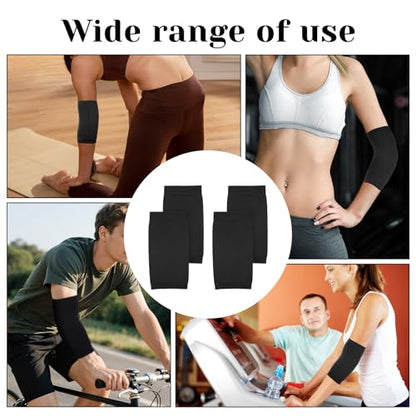 2 Pairs Tattoo Cover up Sleeve, Forearm Concealer Support | Tattoo Aftercare UV Protection over Sleeve Elbow Sleeves for Women Men - color: Black