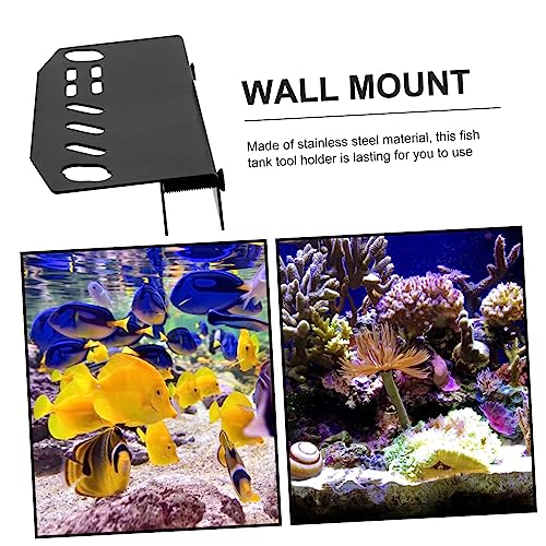 Abaodam Aquarium Tool Holder Organizer for Water Plant Maintenance Wall-Mounted Rack Multiple Slots for Fish Tank Cleaning Tools and Accessories