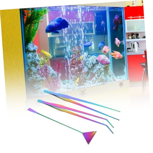 Sosoport 3pcs Aquarium Cleaning Tools Set Tweezers Spatula Kit for Fish Tank Maintenance