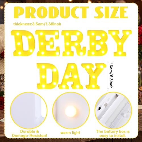 Aurelema Sukkot Large LED Letter Sign LED Lights, Derby Day, 8.27 Inches - color: Derby Day, size: 6.3 Inches