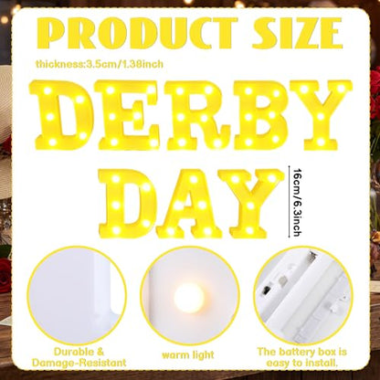 Aurelema Sukkot Large LED Letter Sign LED Lights, Derby Day, 8.27 Inches - color: Derby Day, size: 6.3 Inches
