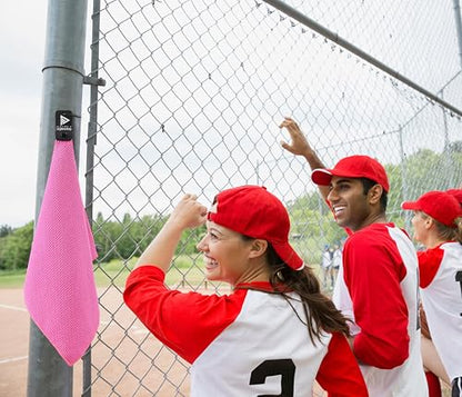 Magnetic Multi Sport Microfiber Towel for Gym, Running, Tennis, Workout, Golf Bags, Strong Magnet Hold, Gym Towels, Magnetic Golf Towels, Fast Drying, Men & Women, Pink - color: Pink