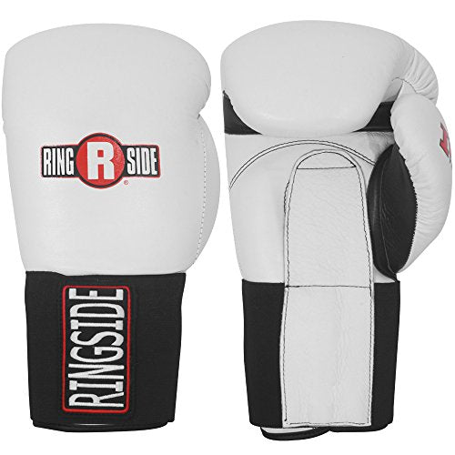 Ringside IMF Tech Hook and Loop Boxing Training Sparring Gloves - color: White, size: 14-Ounces