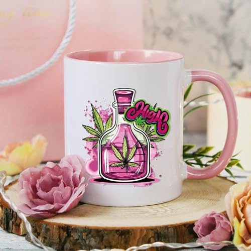 Shejdgart Weed UVDTF Cup Wraps - 20 Sheets 420 UV DTF Decals for 16 OZ Glass Cups, Lip Cupcake Pink Stickers, Waterproof Rub on Transfers for Water Bottle Mug, DIY Crafts - style: 420