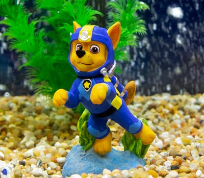 Penn-Plax Officially Licensed Paw Patrol Aquarium Ornament – Chase – Mini Size - size: Small