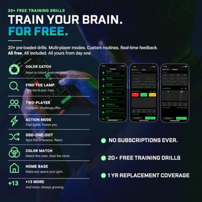 Sports Reaction Agility Lights Training Kit Improves Reaction Time & Agility for Athletes, Physical Therapists & Fitness Trainers Sports. - color: 8 Pods Reaction Lights