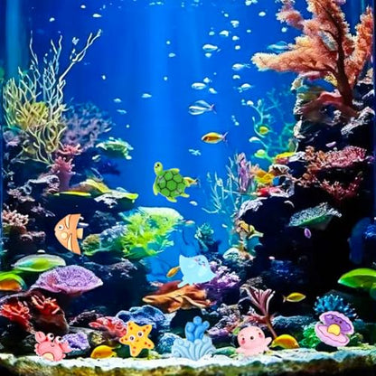 100 pcs Mini Ocean Resin Animals Plastic Animals Marine Miniature Aquarium Ornaments Decorations for DIY Fish Tank Potted Micro Fairy Garden Dollhouse (100PCS Marine Animal Set) - style: 100PCS Marine Animal Set
