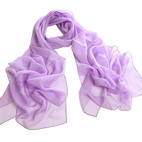 Tapp Collections™ Fashionable Soft Chiffon Scarf - color: Solid / Lilac Purple
