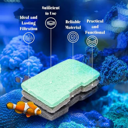 Threlaco 52 Pcs Replacement Filter Media Kit Compatible with Fluval 406/407 Aquarium Filters Include 12 Biological Foams Ammonia Remover Phosphate Pads Nitrite Remover, Towel and Grease - style: 406/407