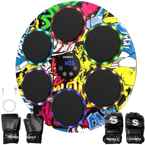 Music Boxing Machine with Gloves - Wall Mounted Punching Trainer for Adults & Kids, 9-Speed Punch Game, Wall Boxing Punching pad, 2025 Upgrade Gifts for Boys Age 6+ - style: Hip-Hop