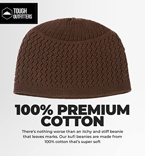 Tough Headwear Kufi Hat - Kufi Hats for Men Muslim, Turkish Kufi Cap - color: Brown