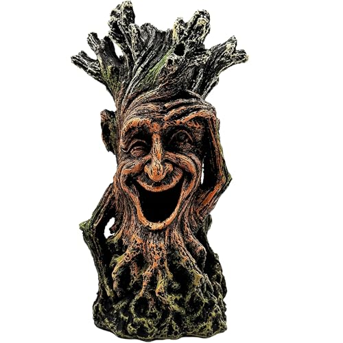 Tfwadmx Fish Tank Decoration Tree Trunk Aquarium Statue Hollow Stump Root Terrarium Reptile Hideout Accessories Ornament for Hermit Crabs Crayfish Sucker Fish Guppy