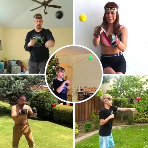 TEKXYZ® Classic Boxing Reflex Ball Pack with App - 3 Balls, 1 Band | Includes the full 2-ball pack & App features + 1 green BOXERS ball: harder, faster, max punch feedback.