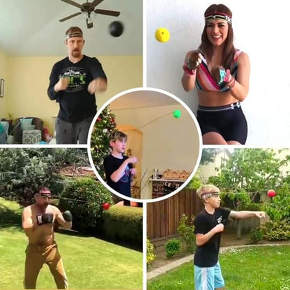 TEKXYZ® Classic Boxing Reflex Ball Pack with App - 3 Balls, 1 Band | Includes the full 2-ball pack & App features + 1 green BOXERS ball: harder, faster, max punch feedback.