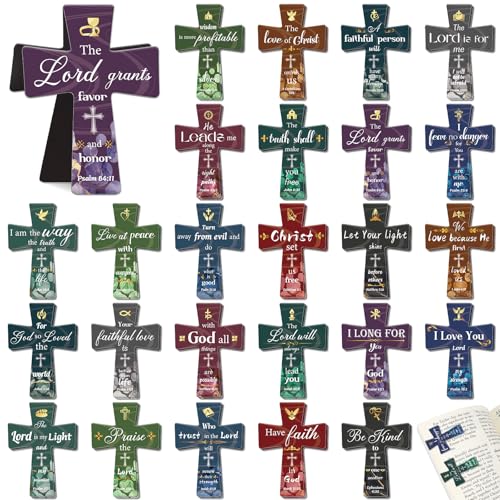 50PCS Cross Bible Magnetic Bookmarks, Christian Bookmark for Reading Marks - style: Vintage