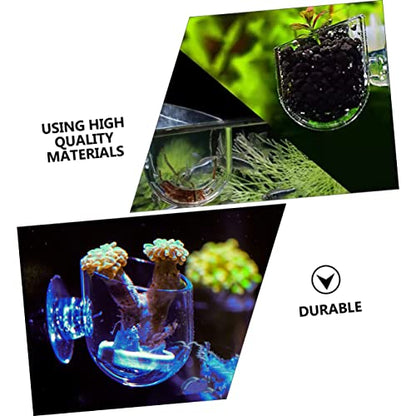 Yardwe 2pcs Transparent Food Holder for Fish Tank Feeding Supplies Acrylic Feeder Cups Easy to Clean and Store for Live and Fish Food Promotes Healthy Eating
