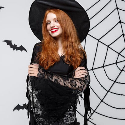Lusofie Black Lace Sleeves Gothic Victorian Lace Arm Sleeve Vampire Sleeves