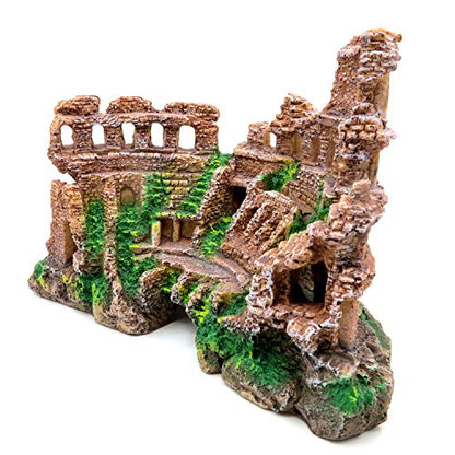 M2cbridge Antique Roman Column Ruins European Castle Aquarium Decorations Fish Tank Hideout Rocks (Roman Column Ruins) - color: Roman Column Ruins
