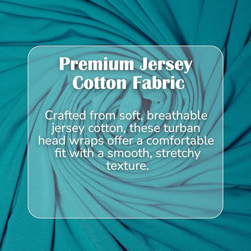 Premium Jersey Hijab Scarves -Turban Head Wraps for Women, Fashion Headbands Long Plain Muslim Shawls - color: Teal