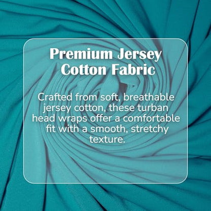 Premium Jersey Hijab Scarves -Turban Head Wraps for Women, Fashion Headbands Long Plain Muslim Shawls - color: Teal