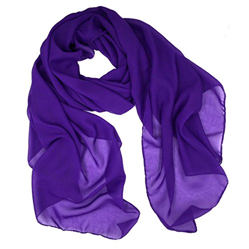Tapp Collections™ Fashionable Soft Chiffon Scarf - color: Solid / Ultra Violet