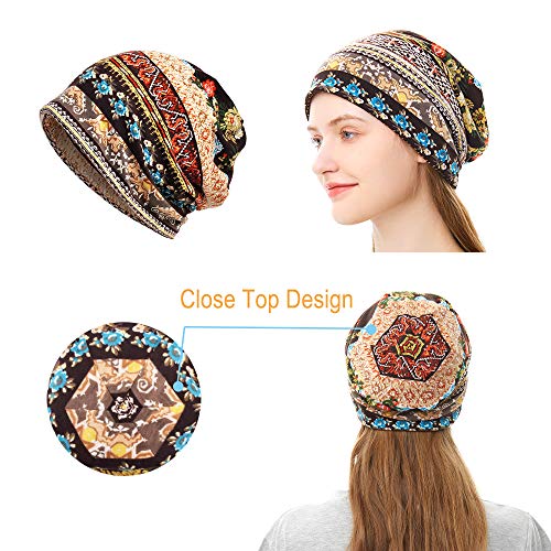 Cotton Slouchy Beanie Hip-Hop Soft Lightweight Running Beanie Adult Skull Hats Cap for Men Women - color: Multicolor1-4pk