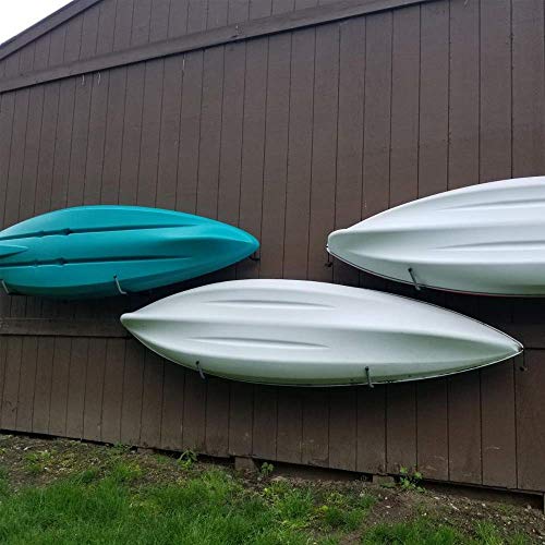 Kayak Storage Rack, Heavy Duty Wall Mount Kayak Hanger for Secure Storage, Garage Hooks for Kayaks, SUP Paddle Boards, Canoes, Surfboards - size: 10.5" x 15", Pack of 6