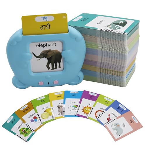 MAYAPHILOS 224 Sight Words Hindi and English Talking Flash Cards, Learn Indi for Kids, Indi Language Learning, Montessori Educational Toys for Toddlers 3 4 5 6 Years Old - size: 224 Words Hindi and English