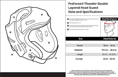 ProForce Thunder Double Layered Protective Sparring Gear Bundle - Headgear, Gloves, and Shoes (Black, Large)