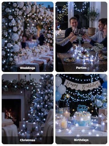 6Packs 6.6ft 20LEDs Star Fairy Lights Battery Operated,Silver Wire - color: Silver Wire, size: 120 Leds