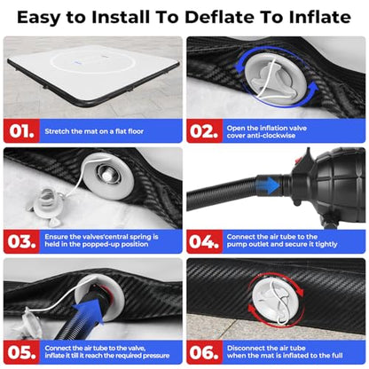 Wrestling Mat Inflatable 10x10 FT Flodable Jiu Jitsu Mats Portable 4” for Home Training, BJJ, MMA, Grappling, Judo, Martial Art, Boxing Indoor Outdoor